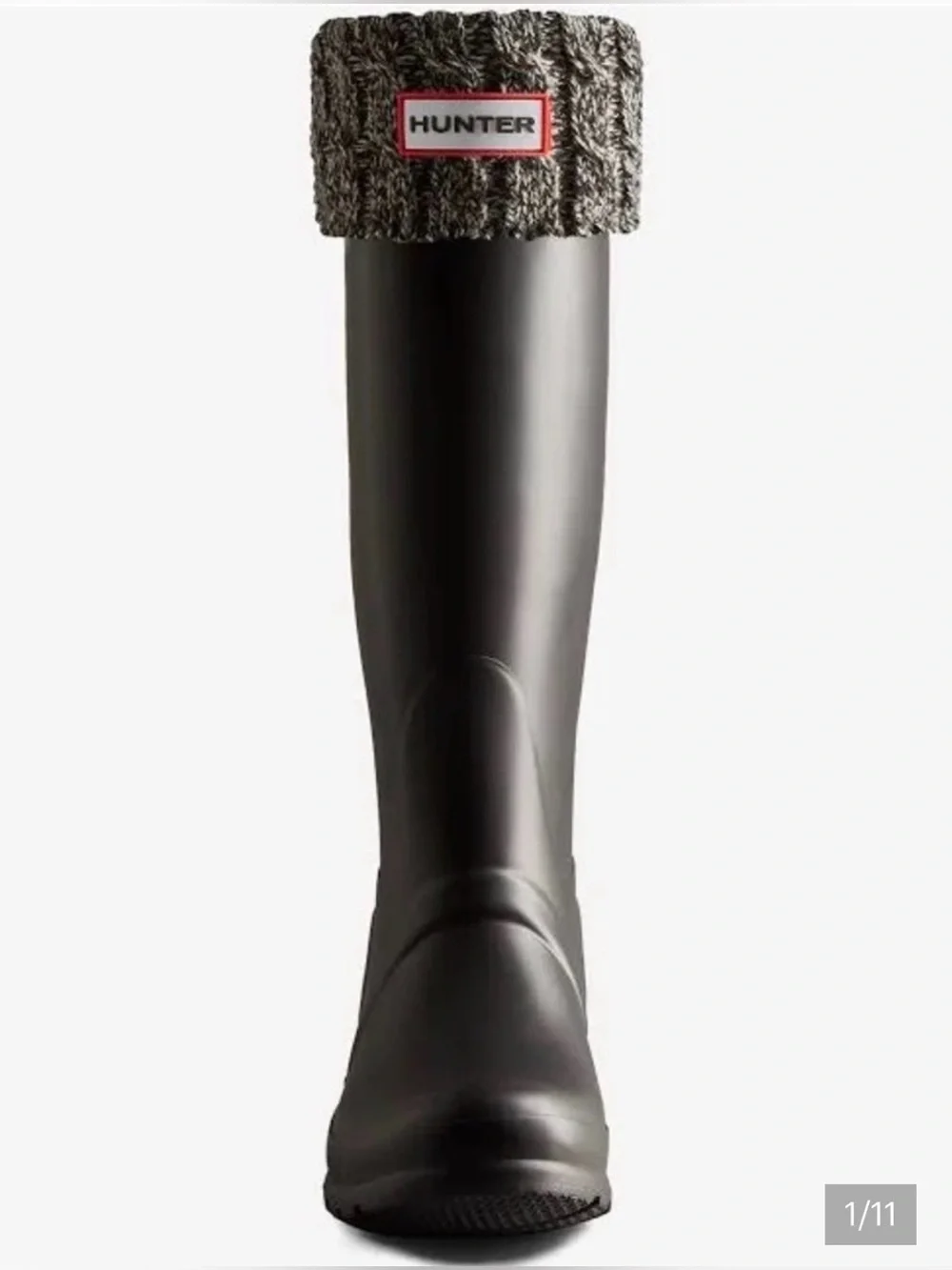 Hunter Charcoal Gray Cable Knit Cuff Boot Socks